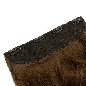 Hair Weft Synthetic HD Wavy with Clip 55cm 185g Chestnut #8-1