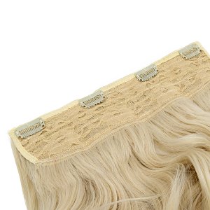 Hair Weft Synthetic HD Wavy with Clip 55cm 185g Ice Blonde #13