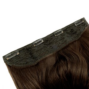 Hair Weft Synthetic HD Wavy with Clip 55cm 185g Choc Brown #6-1