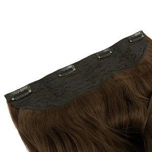 Hair Weft Synthetic HD Wavy with Clip 55cm 185g Media Brown #9