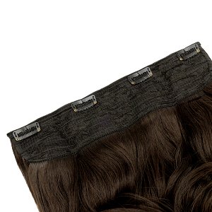 Hair Weft Synthetic HD Wavy with Clip 55cm 185g Dark Brown #10