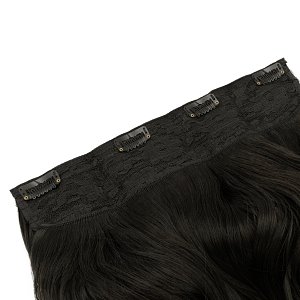 Hair Weft Synthetic HD Wavy with Clip 55cm 185g Darkest Brown #11