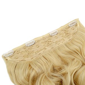 Hair Weft Synthetic HD Wavy with Clip 55cm 185g Very Light Pastel Blonde #4