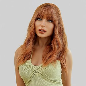 Synthetic Hair Wig Ginger with Fringe