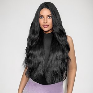 Synthetic Hair Wig Black Long
