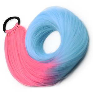 Haarverlangerung fur Zopf oder Glatt 65cm Rosa & Blau