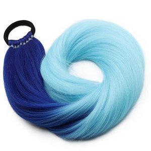 Hair Ponytail for Braid or Straight 65cm Blue & Blue