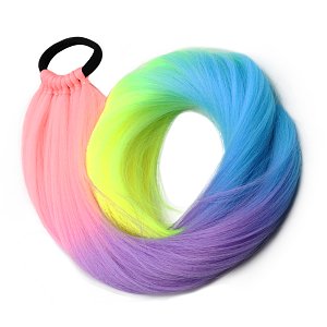 Hair Ponytail for Braid or Straight 65cm Pink, Purple, Blue & Yellow
