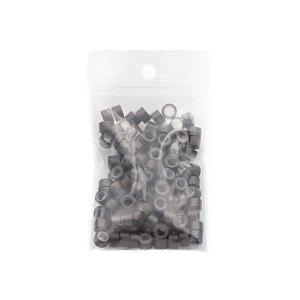 Micro Rings with Silicone Dark Brown 100pcs
