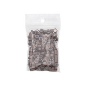 Micro Rings with Silicone Brown 100pcs