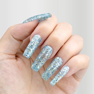 Nail Gel Polish No 204 Blue Glitter 10ml