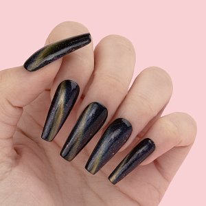 Nail Gel Polish No 287 Black with Gold Cat Eye 10ml