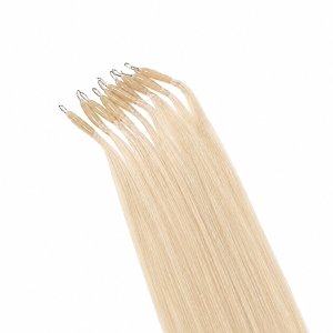 Nano Ring Hair Extensions Natural Hair #1001 Light Blonde 50cm 10pcs