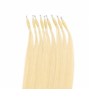 Nano Ring Hair Extensions Natural Hair #60 Blonde 50cm 10pcs