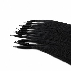 Nano Ring Haarverlangerungen #1 Schwarz 50cm 10 Stuck
