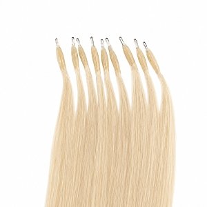 Nano Ring Hair Extensions Natural Hair #1001 Light Blonde 50cm 10pcs