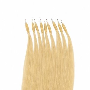 Nano Ring Hair Extensions Natural Hair #24 Blonde 50cm 10pcs