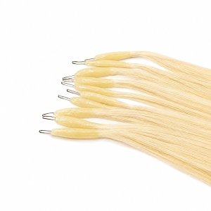 Nano Ring Hair Extensions Natural Hair #60 Blonde 50cm 10pcs