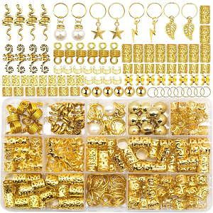 Hair Accessories for Dreadlocks and Braids Rasta Gold 217pcs