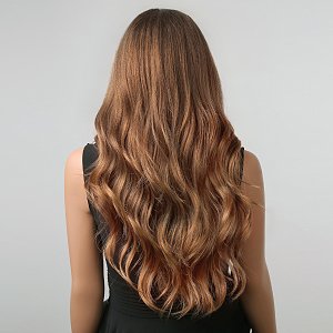 Synthetic Hair Wig Synthetic Bronze Long