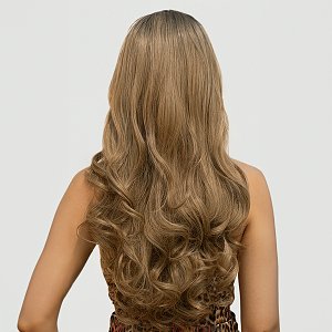 Synthetic Hair Wig Blonde Dark Long