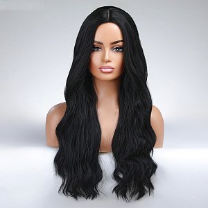 Synthetic Hair Wig Black Long