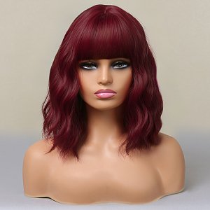 Synthetic Hair Wig Red Frame