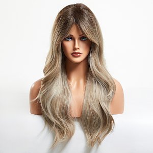 Synthetic Hair Wig Blonde Ombre Long Curly