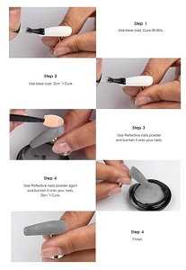Nail Art Flash Reflecting Powder Gray 1.5g
