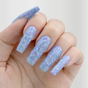 Nail Gel Polish No 331 Blue Sequin Phosphorized 10ml