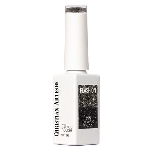 Nail Gel Polish Flashy No 355 Black Glitter 10ml