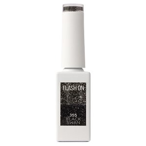 Nail Gel Polish Flashy No 355 Black Glitter 10ml