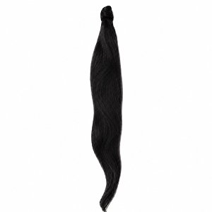Pferdeschwanz Glatt Echthaar 60cm 100g Schwarz #1