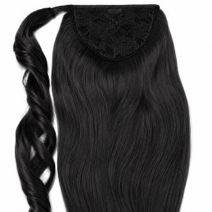 Pferdeschwanz Glatt Echthaar 60cm 100g Schwarz #1