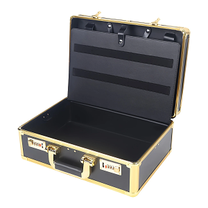 Professional Aluminum Barber Case for Hairdressing - Black-Gold