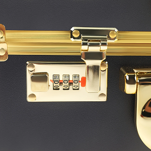 Professional Aluminum Barber Case for Hairdressing - Black-Gold