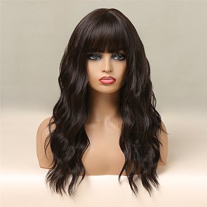Synthetic Hair Wig Brown Long Frame