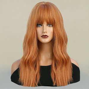 Synthetic Hair Wig Ginger with Fringe