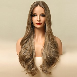 Synthetic Hair Wig Blonde Dark Long