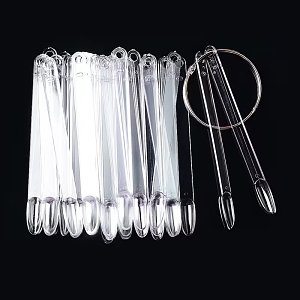 Nail Art Display Sticks Oval Shape Clear – 50pcs Nail Tips for Practice and Colour Display