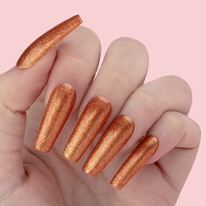 Nail Gel Polish No 466 Orange Glitter 10ml