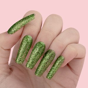 Nail Gel Polish No 473 Green Glitter 10ml