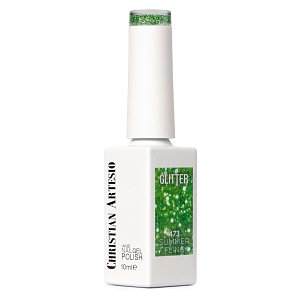 Nail Gel Polish No 473 Green Glitter 10ml