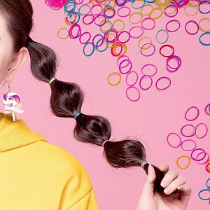 Colorful Silicone Hair Bands 500 pcs
