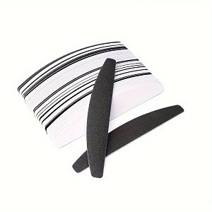 Replacement Half-Moon Nail File Refill Set Black #100 grit 50pcs
