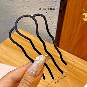 Large Black Hair Pin for Buns and Chignons