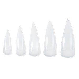 Nail Tips Crystal Clear Stiletto 100pcs