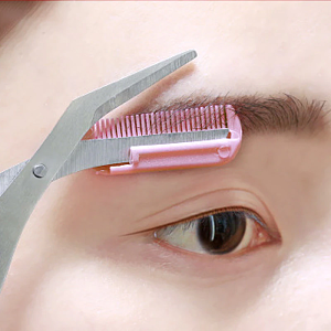 Augenbrauen-Trimmer mit Kamm, rosa