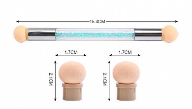Nail Art Brush for Ombre with Sponge Blue