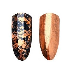 Nail Art Bronze leaves